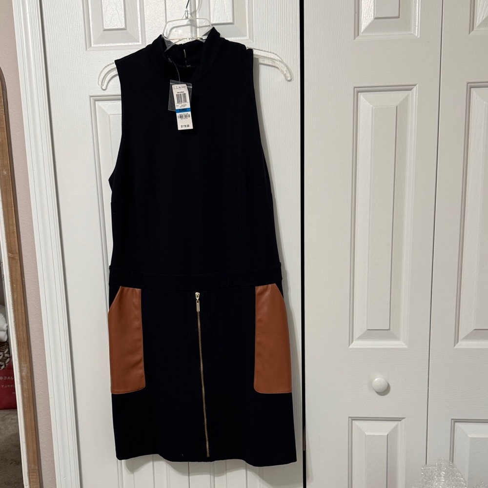 INC Black and Brown Sleeveless Dress